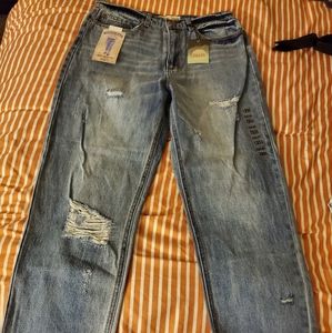 Wide leg distressed Jean